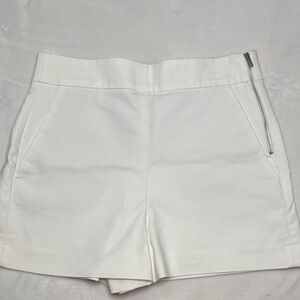 Zara White Women's Skorts with Zipper Detail
